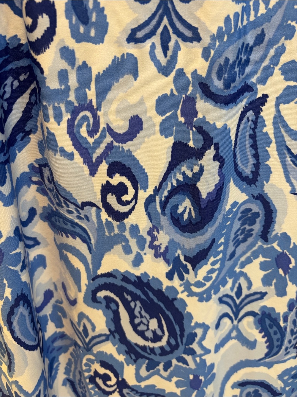 NWT MSK White and Blue Paisley Sleeveless Tunic Dress - Picture 4 of 7